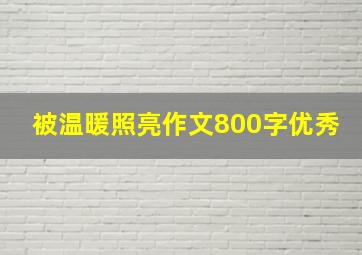 被温暖照亮作文800字优秀