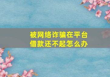 被网络诈骗在平台借款还不起怎么办