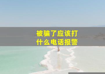 被骗了应该打什么电话报警