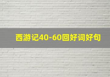 西游记40-60回好词好句