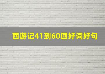 西游记41到60回好词好句