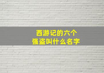 西游记的六个强盗叫什么名字