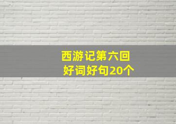 西游记第六回好词好句20个