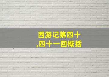 西游记第四十,四十一回概括