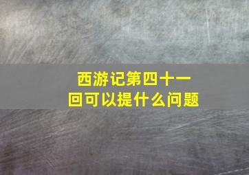 西游记第四十一回可以提什么问题