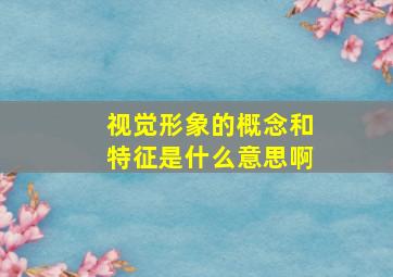 视觉形象的概念和特征是什么意思啊