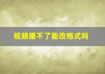 视频播不了能改格式吗