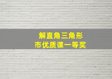 解直角三角形市优质课一等奖