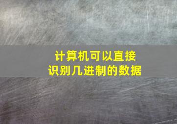 计算机可以直接识别几进制的数据