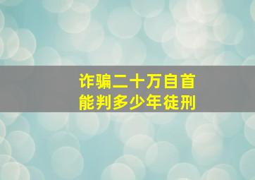 诈骗二十万自首能判多少年徒刑