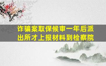 诈骗案取保候审一年后派出所才上报材料到检察院