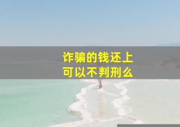 诈骗的钱还上可以不判刑么