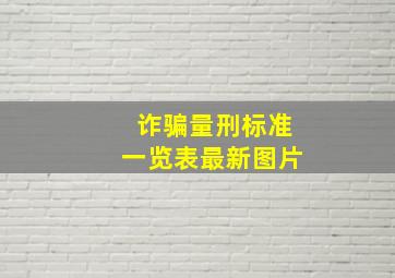 诈骗量刑标准一览表最新图片