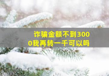 诈骗金额不到3000我再转一千可以吗