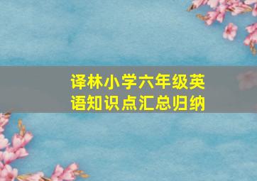 译林小学六年级英语知识点汇总归纳