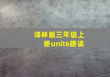 译林版三年级上册unit6跟读