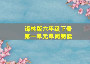 译林版六年级下册第一单元单词朗读