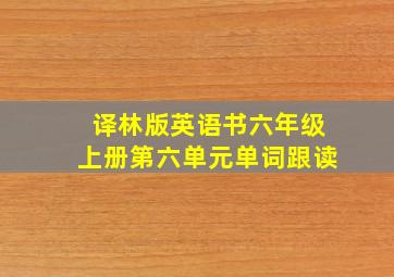 译林版英语书六年级上册第六单元单词跟读