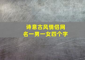 诗意古风情侣网名一男一女四个字