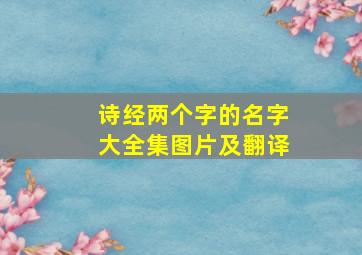 诗经两个字的名字大全集图片及翻译