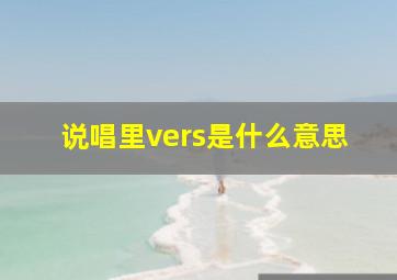 说唱里vers是什么意思