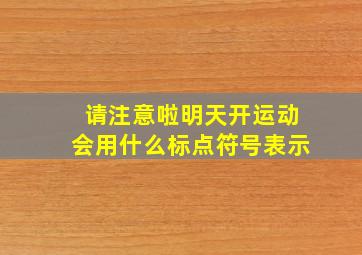 请注意啦明天开运动会用什么标点符号表示