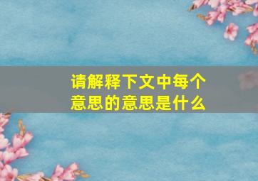 请解释下文中每个意思的意思是什么