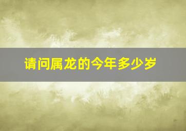 请问属龙的今年多少岁