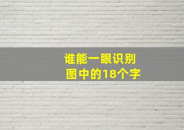 谁能一眼识别图中的18个字