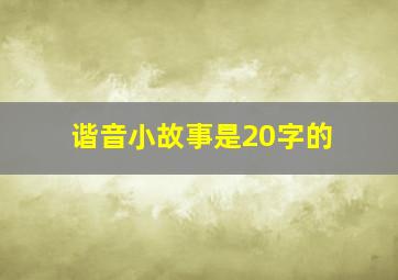 谐音小故事是20字的