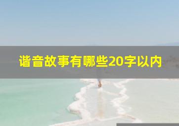 谐音故事有哪些20字以内