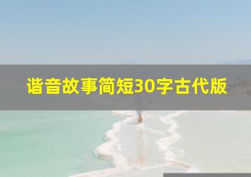 谐音故事简短30字古代版