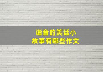 谐音的笑话小故事有哪些作文