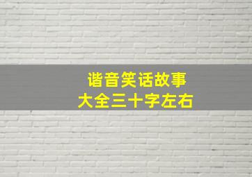 谐音笑话故事大全三十字左右