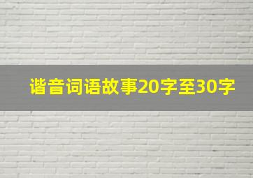 谐音词语故事20字至30字