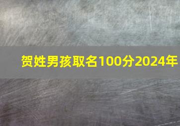 贺姓男孩取名100分2024年