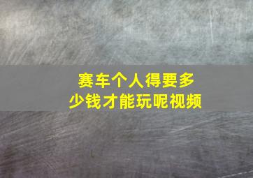 赛车个人得要多少钱才能玩呢视频