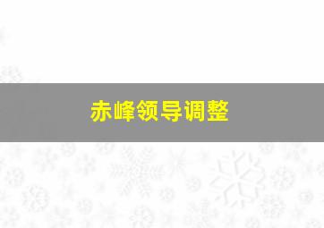 赤峰领导调整