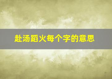 赴汤蹈火每个字的意思