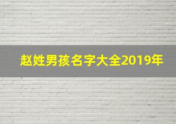 赵姓男孩名字大全2019年