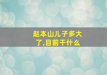 赵本山儿子多大了,目前干什么