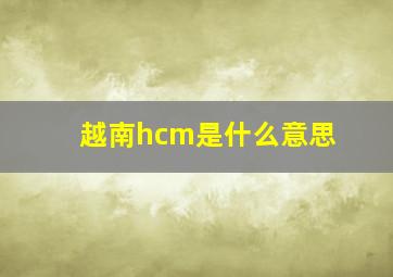 越南hcm是什么意思