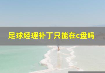 足球经理补丁只能在c盘吗