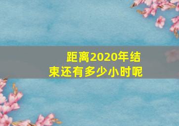 距离2020年结束还有多少小时呢