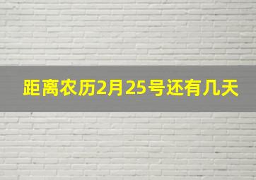 距离农历2月25号还有几天