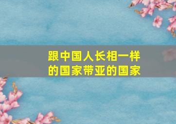 跟中国人长相一样的国家带亚的国家