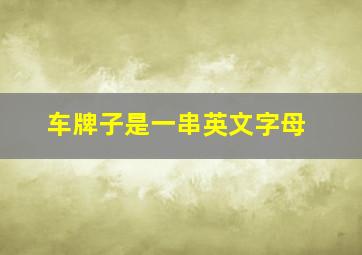 车牌子是一串英文字母