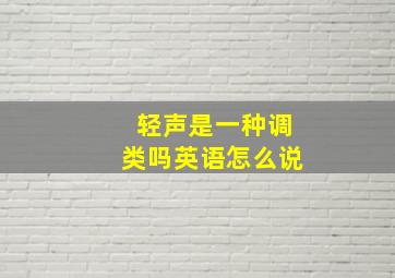 轻声是一种调类吗英语怎么说