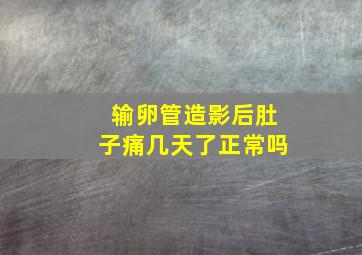 输卵管造影后肚子痛几天了正常吗