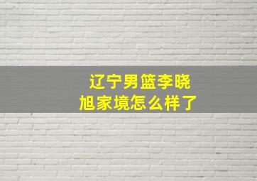 辽宁男篮李晓旭家境怎么样了